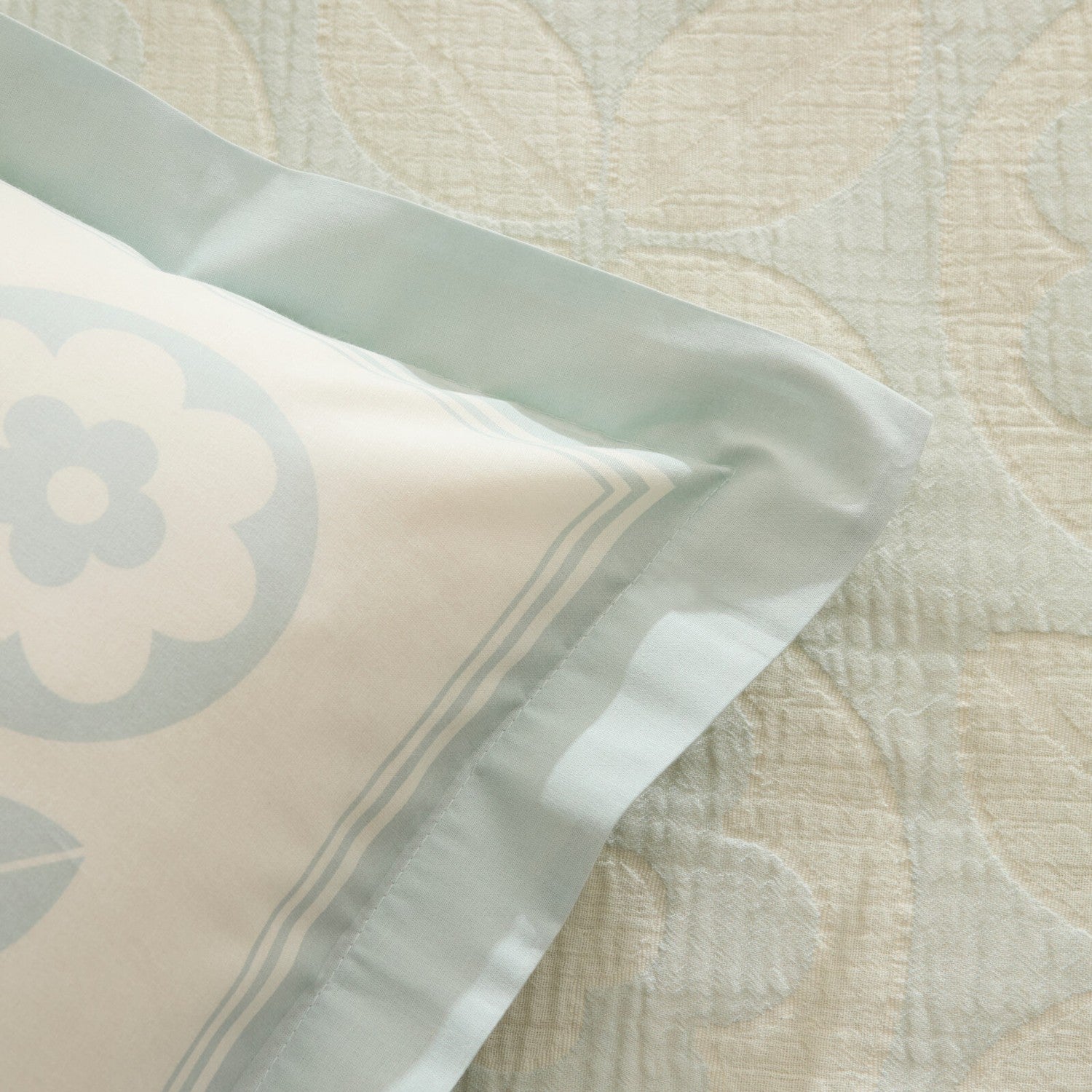 Karaca Home Shayla Blue Printed Muslin Quilted Bedding Set - MALLTURK