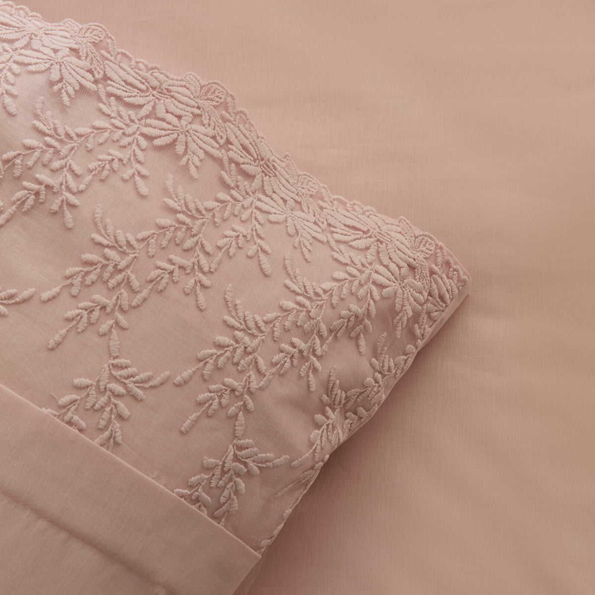 Karaca Home Elaria Lace Double Duvet Cover Set Powder Pink - MALLTURK