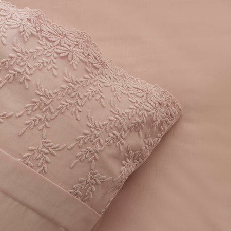 Karaca Home Elaria Lace Double Duvet Cover Set Powder Pink - MALLTURK