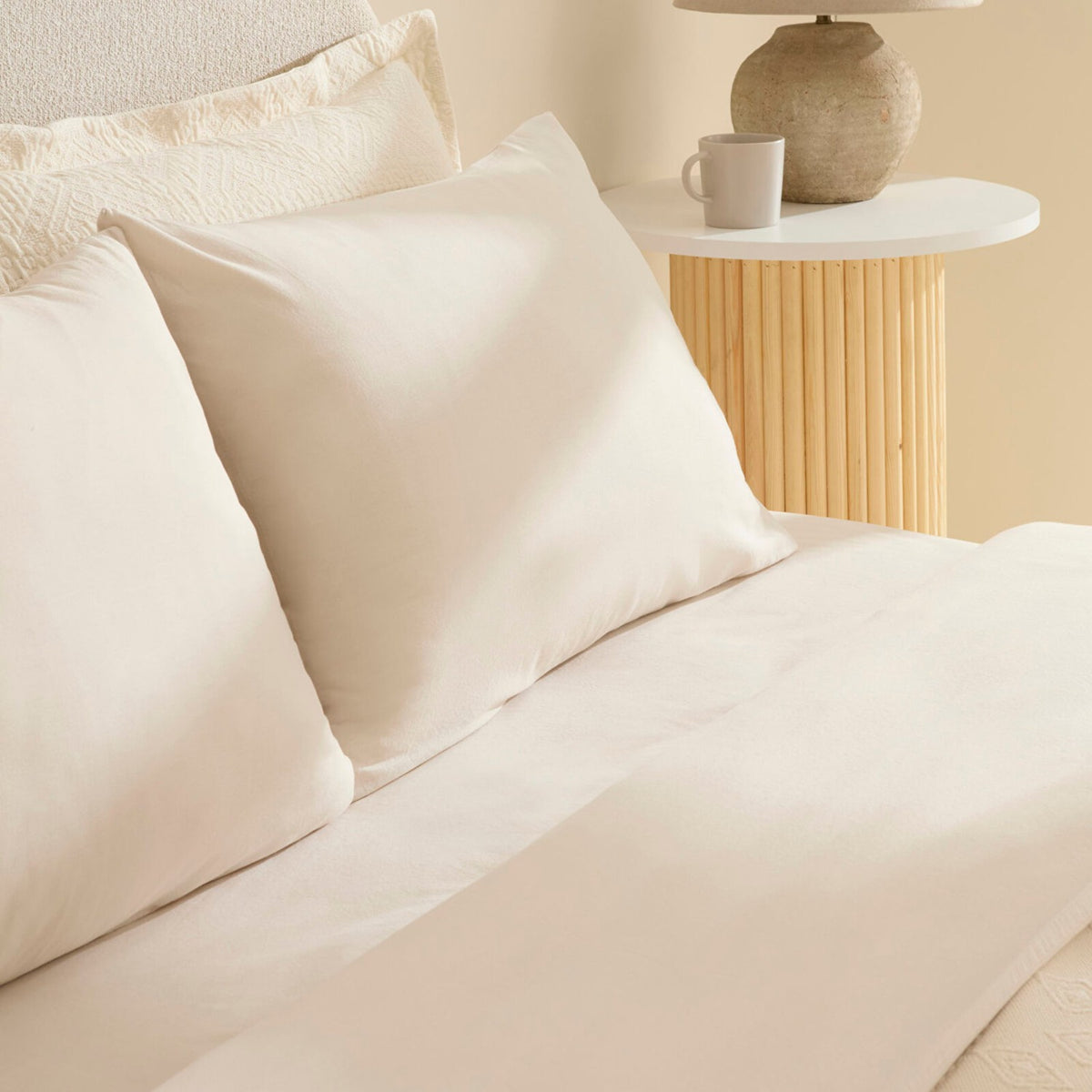 Karaca Home Noctis 100% Cotton Double Duvet Cover & Bedspread Set Stone - MALLTURK