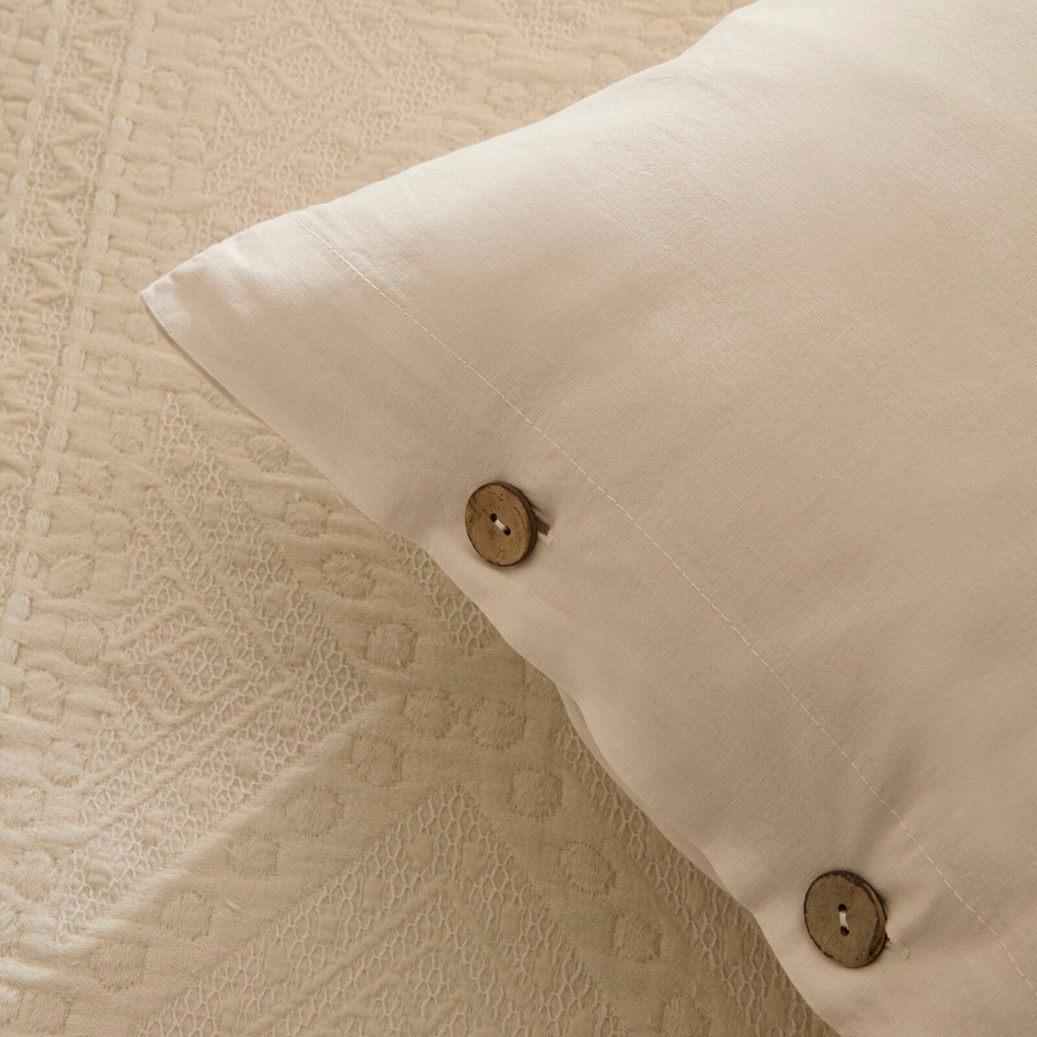 Karaca Home Noctis 100% Cotton Double Duvet Cover & Bedspread Set Stone - MALLTURK