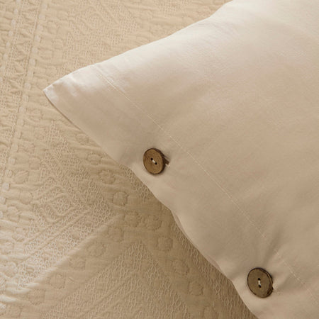 Karaca Home Noctis 100% Cotton Double Duvet Cover & Bedspread Set Stone - MALLTURK