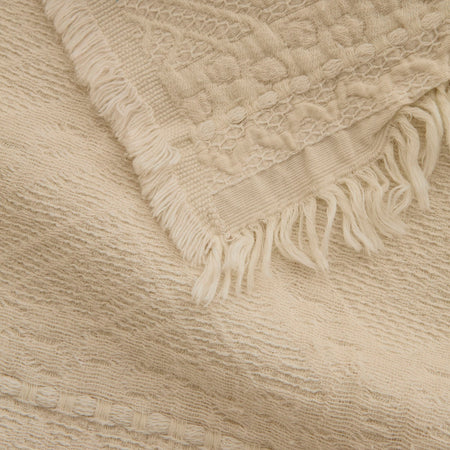Karaca Home Noctis 100% Cotton Double Duvet Cover & Bedspread Set Stone - MALLTURK