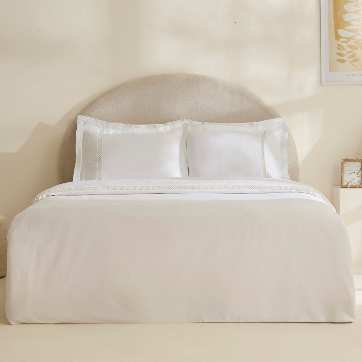 Karaca Home Indila %100 Cotton Sateen Double Duvet Cover Set White - MALLTURK