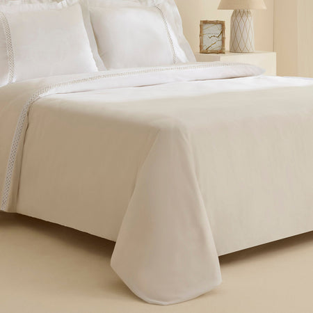 Karaca Home Indila %100 Cotton Sateen Double Duvet Cover Set White - MALLTURK