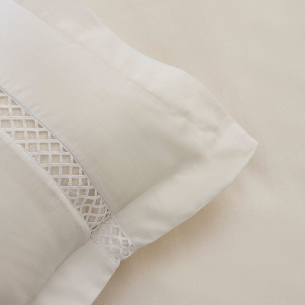 Karaca Home Indila %100 Cotton Sateen Double Duvet Cover Set White - MALLTURK