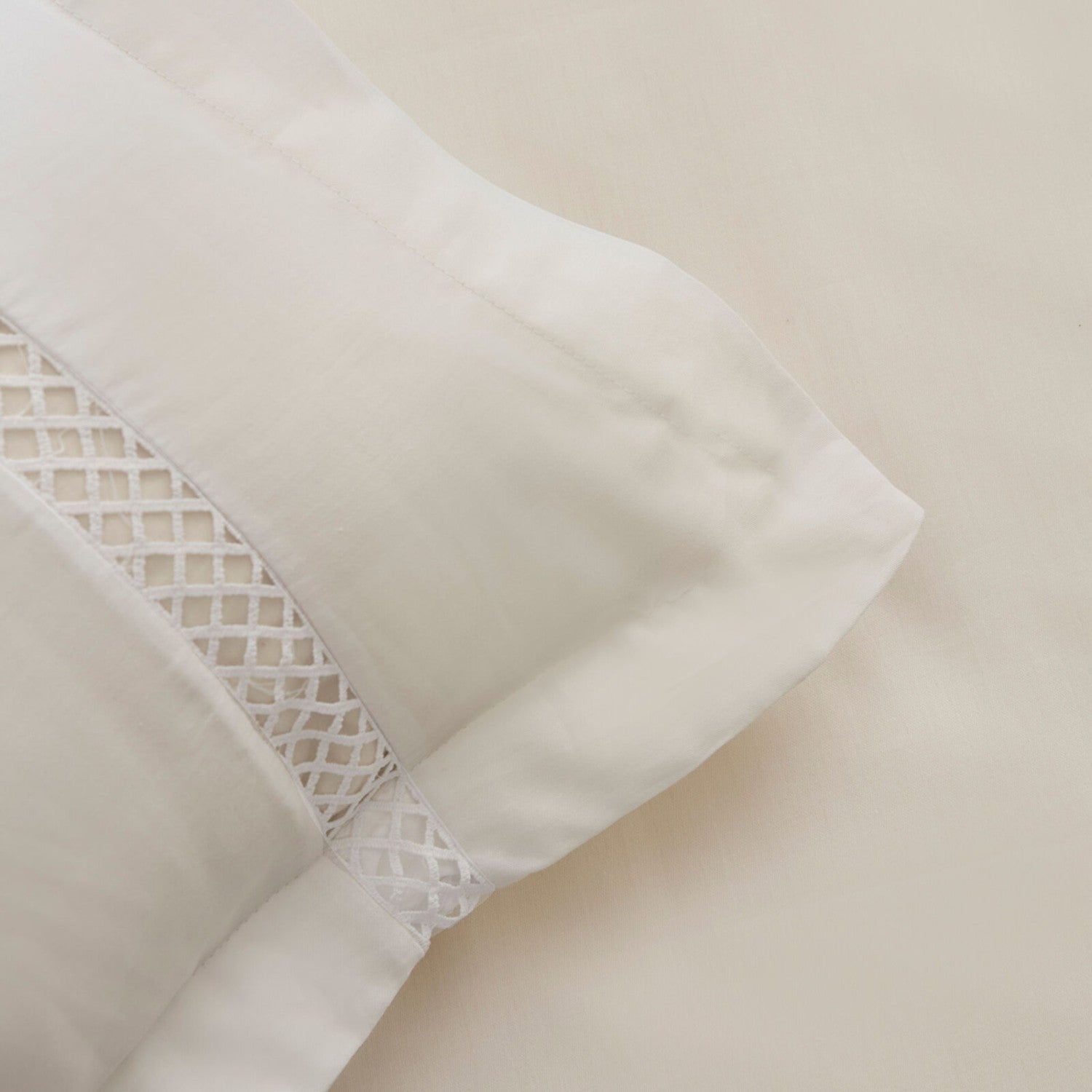Karaca Home Indila %100 Cotton Sateen Double Duvet Cover Set White - MALLTURK