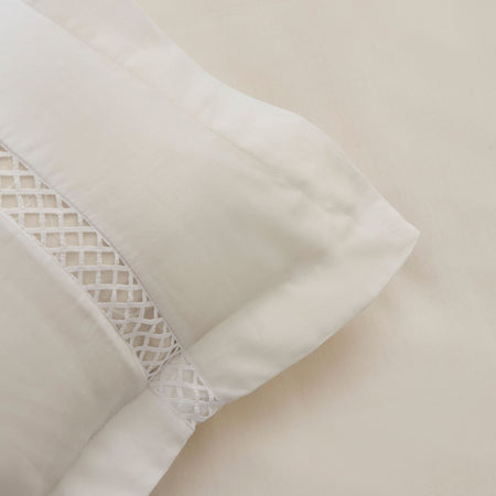 Karaca Home Indila %100 Cotton Sateen Double Duvet Cover Set White - MALLTURK