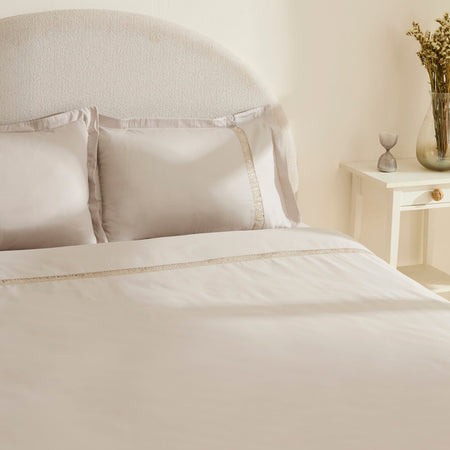 Karaca Home Lumi %100 Cotton Sateen Double Sateen Duvet Cover Set Stone - MALLTURK