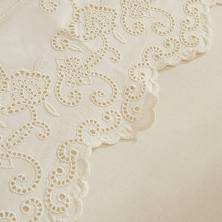 Karaca Home Avenza Embroidered Double Duvet Cover Set White - MALLTURK