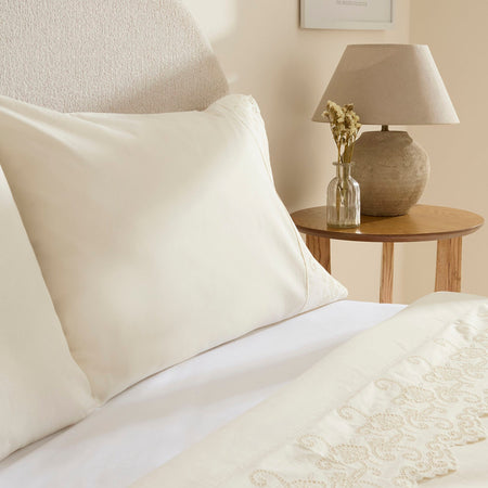 Karaca Home Avenza Embroidered Double Duvet Cover Set White - MALLTURK