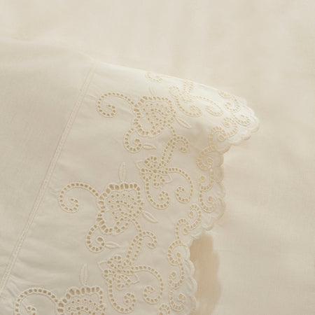 Karaca Home Avenza Embroidered Double Duvet Cover Set White - MALLTURK