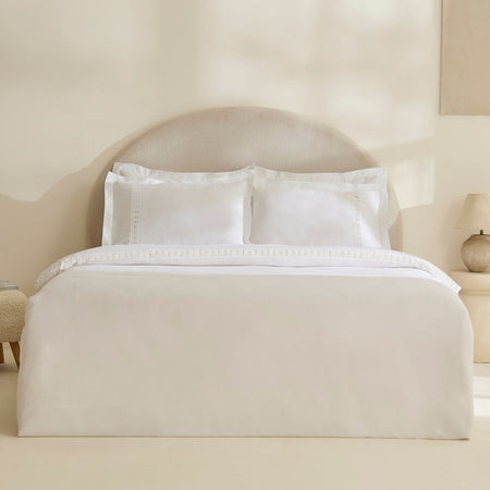 Karaca Home Miel %100 Cotton Sateen Double Duvet Cover Set White - MALLTURK