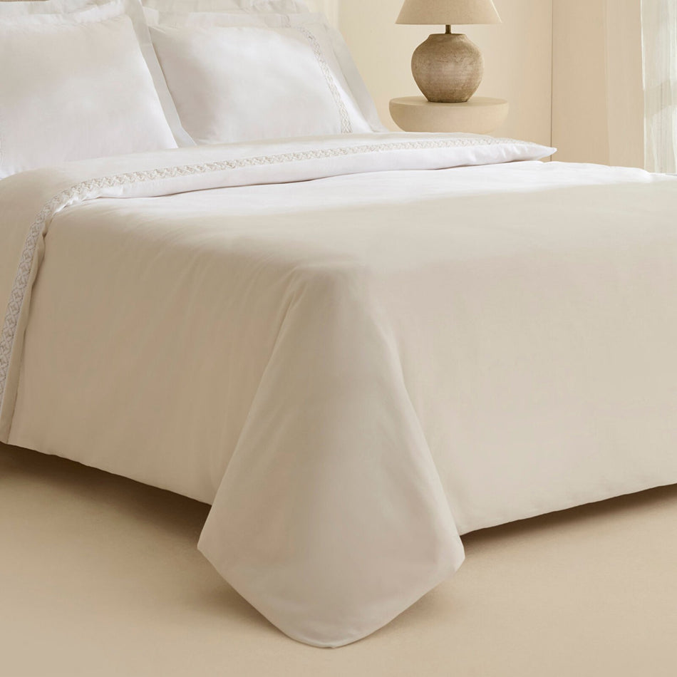 Karaca Home Miel %100 Cotton Sateen Double Duvet Cover Set White - MALLTURK