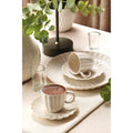 Kütahya Porselen Bone Luz 4-Piece Turkish Coffee Cup Set, White, for 2