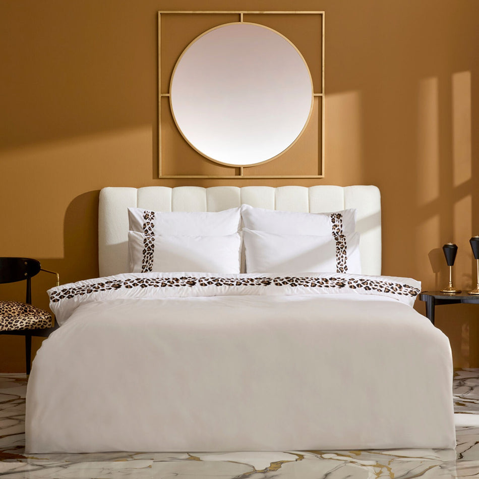 Karaca Home Furia %100 Cotton Embroidered Double Duvet Cover Set White - MALLTURK