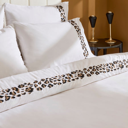 Karaca Home Furia %100 Cotton Embroidered Double Duvet Cover Set White - MALLTURK