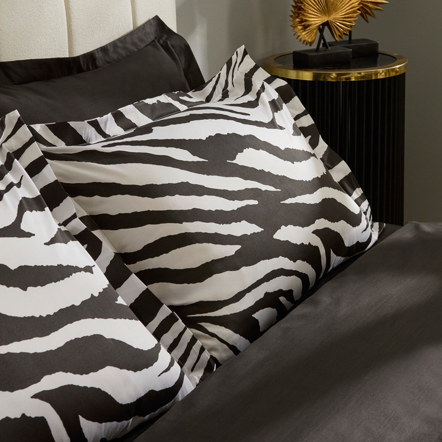 Karaca Home Marimba %100 Cotton Double Duvet Cover Set Black - MALLTURK