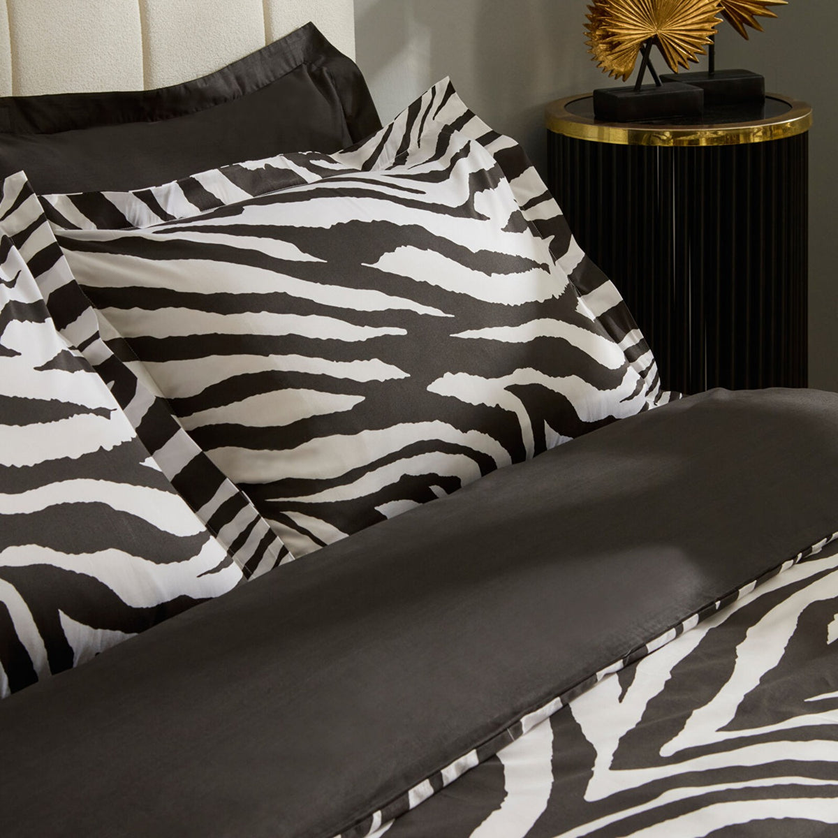 Karaca Home Marimba %100 Cotton Double Duvet Cover Set Black - MALLTURK