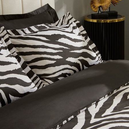 Karaca Home Marimba %100 Cotton Double Duvet Cover Set Black - MALLTURK