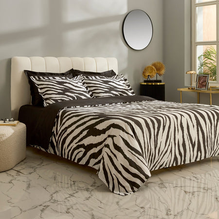 Karaca Home Marimba %100 Cotton Double Duvet Cover Set Black - MALLTURK