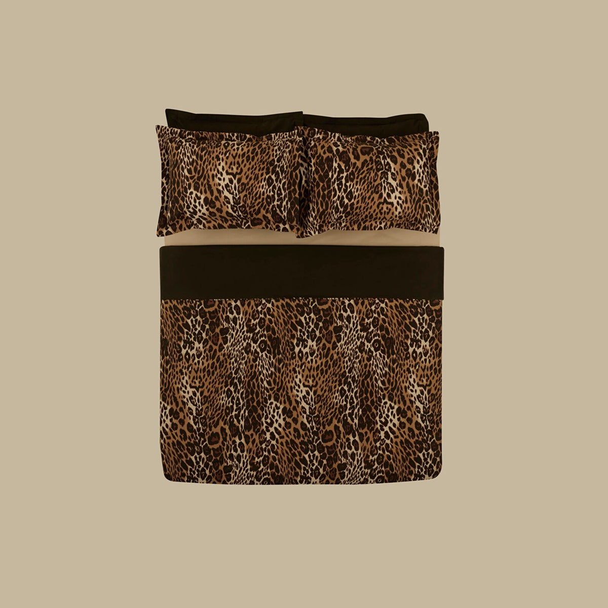 Karaca Home Leovina %100 Cotton Double Sateen Duvet Cover Set Brown - MALLTURK