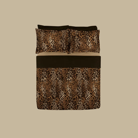 Karaca Home Leovina %100 Cotton Double Sateen Duvet Cover Set Brown - MALLTURK