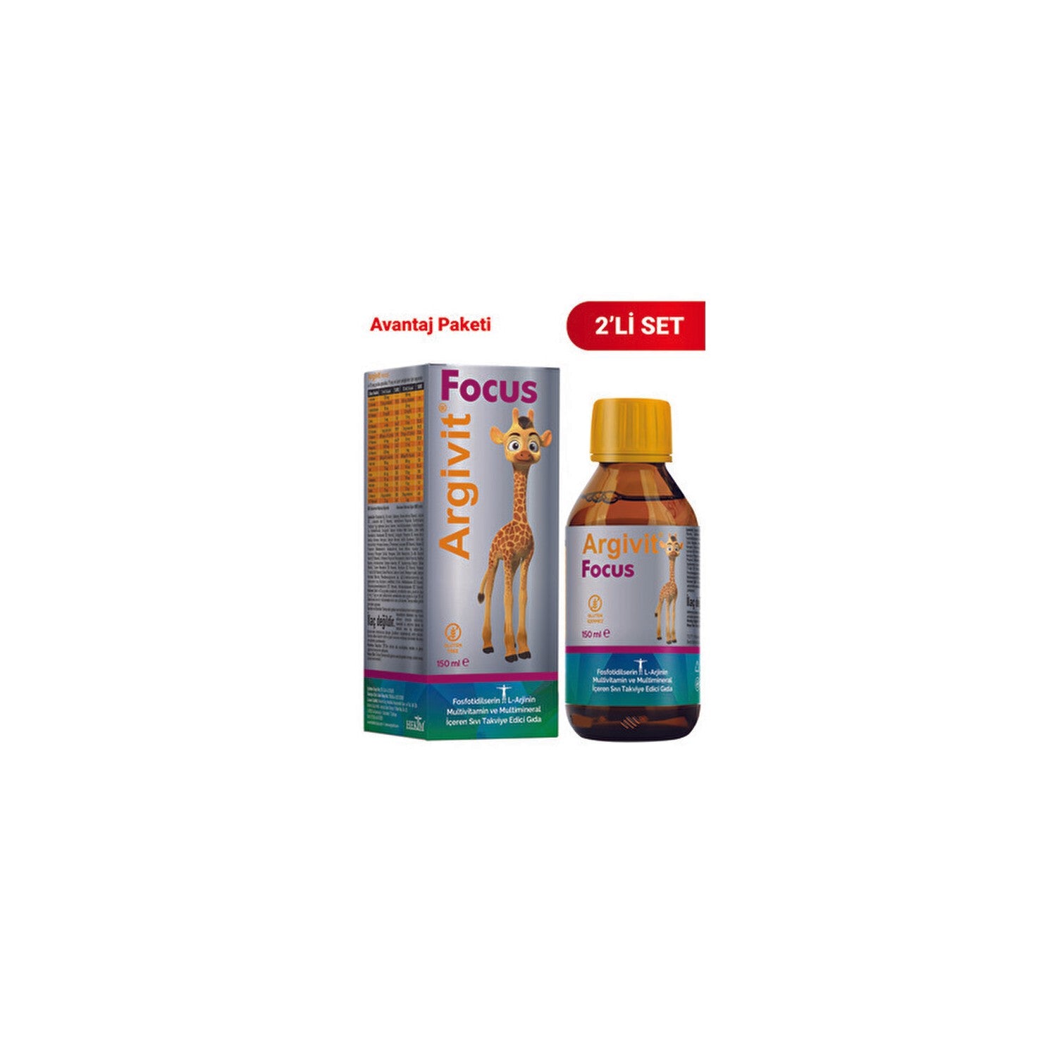Argivit Focus Syrup 2'li Avantajli Paket 150 ml Zihin Gelisimi Icin Ozel Formul - MALLTURK