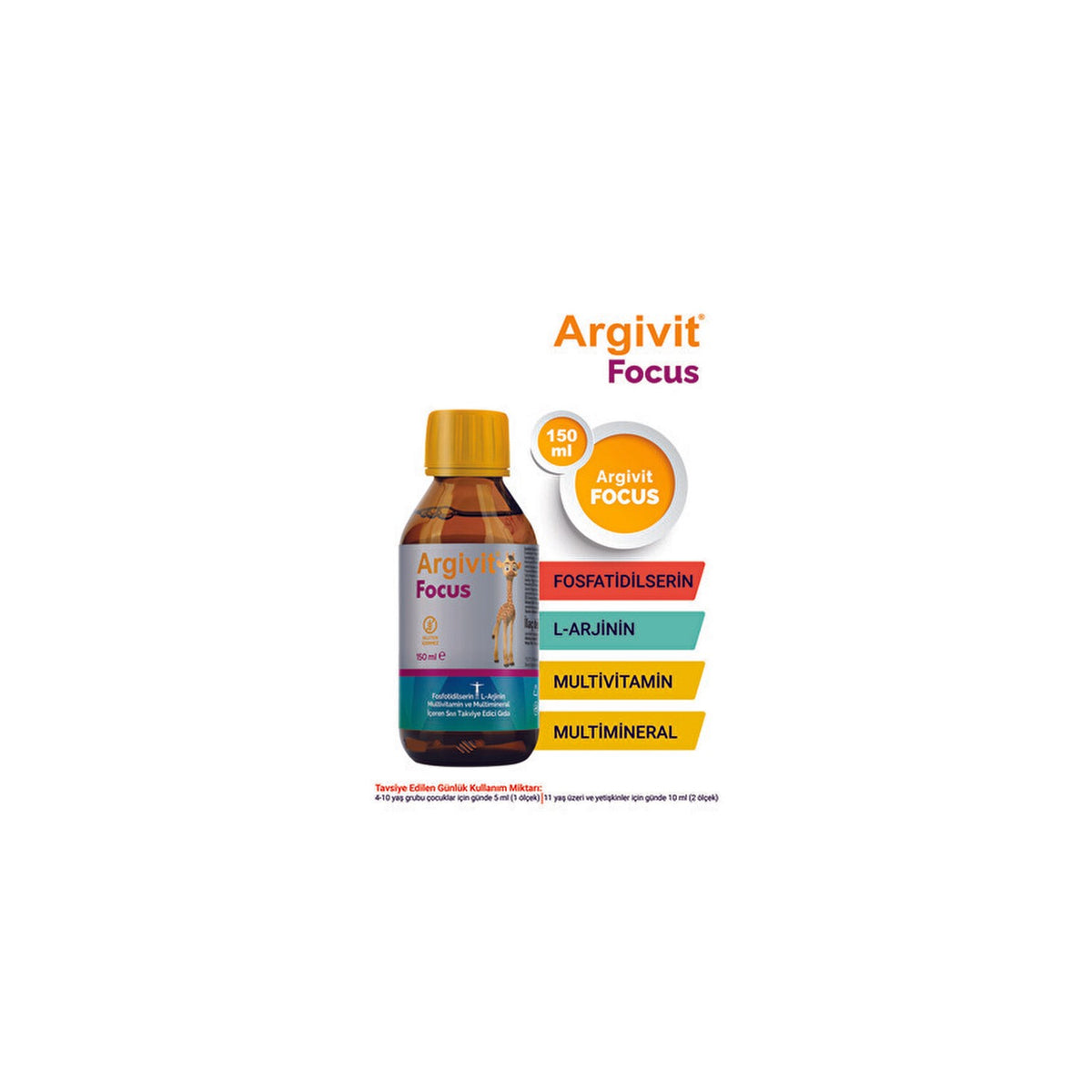 Argivit Focus Syrup 2'li Avantajli Paket 150 ml Zihin Gelisimi Icin Ozel Formul - MALLTURK
