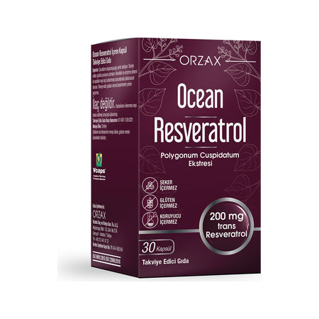 Orzax Ocean Resveratrol 200 mg 30 Capsule - MALLTURK