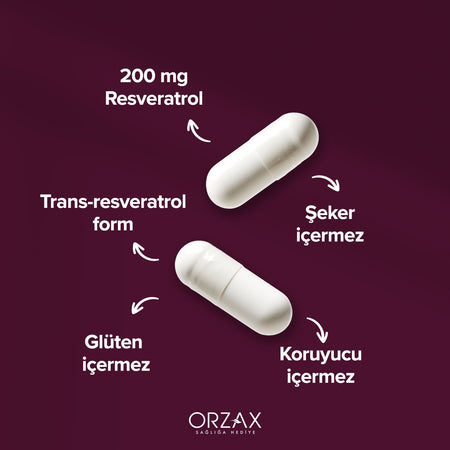 Orzax Ocean Resveratrol 200 mg 30 Capsule - MALLTURK