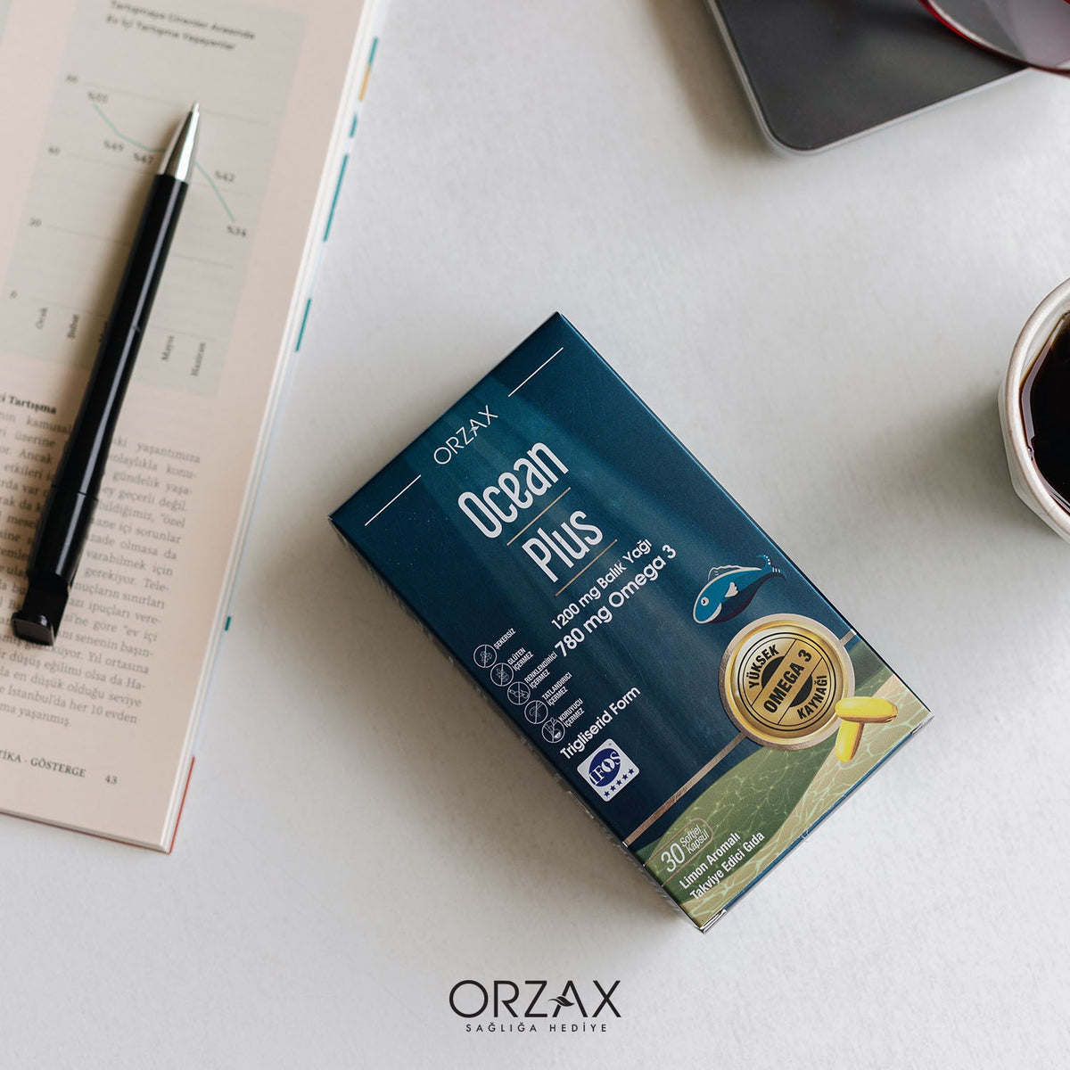 Orzax Ocean Plus 1200 mg Fish Oil 50 Capsule - MALLTURK