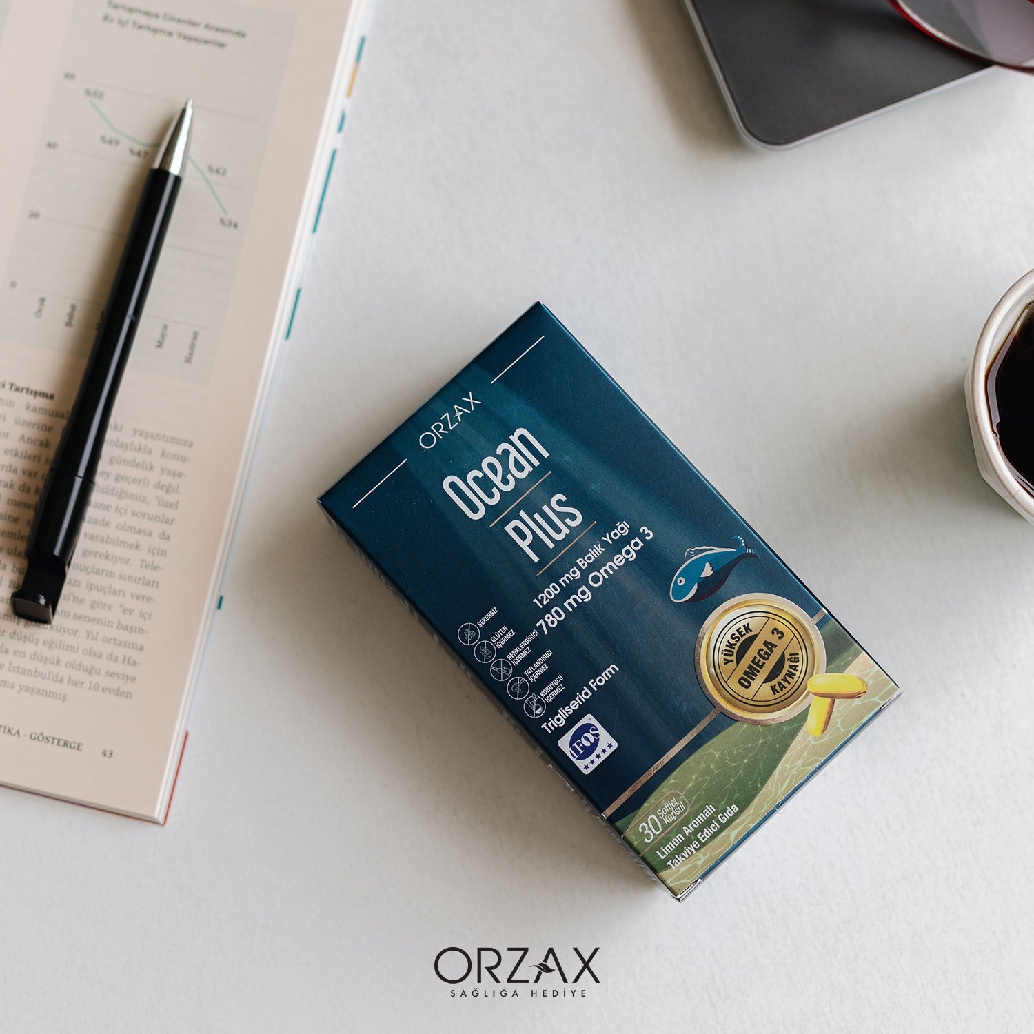 Orzax Ocean Plus 1200 mg Fish Oil 50 Capsule - MALLTURK