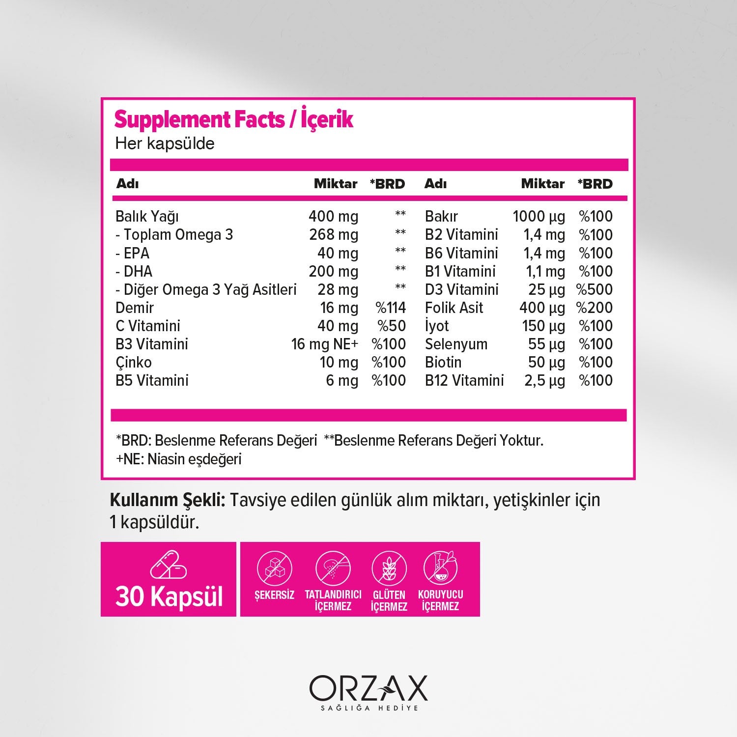 Orzax Ocean Mummy 30 Softgel Capsule - MALLTURK