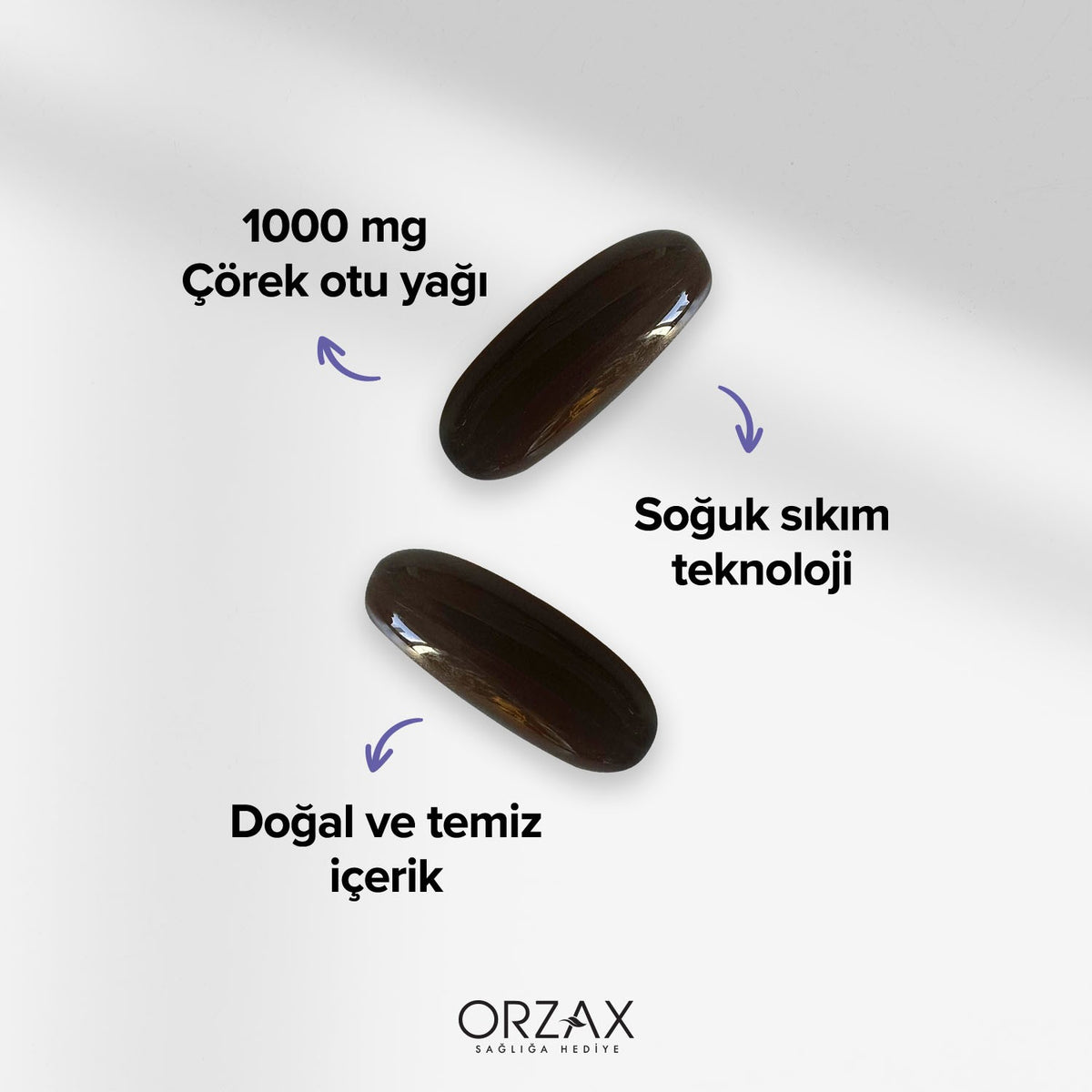 Orzax Ocean Black Seed Oil 1000 mg 60 Softgel Capsule Soguk Sikim - MALLTURK