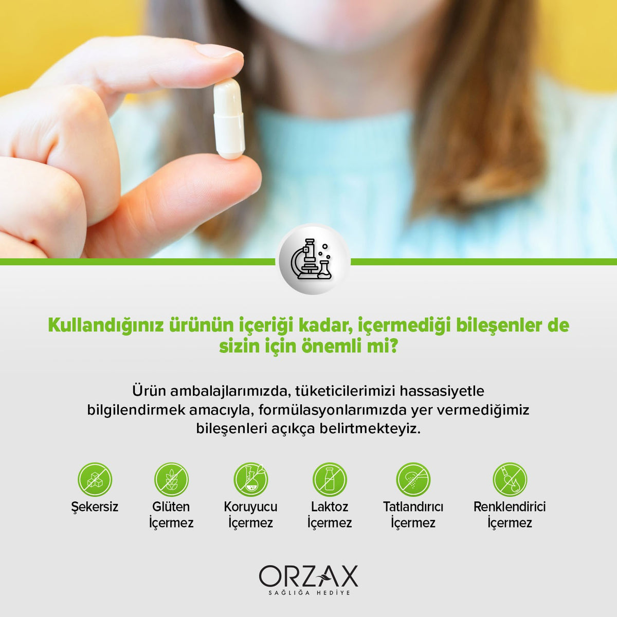 Orzax Ocean Biotin 60 Capsule 5000 mcg Turkey Origin Seker and Gluten Icermeyen Vitamin Supplement - MALLTURK