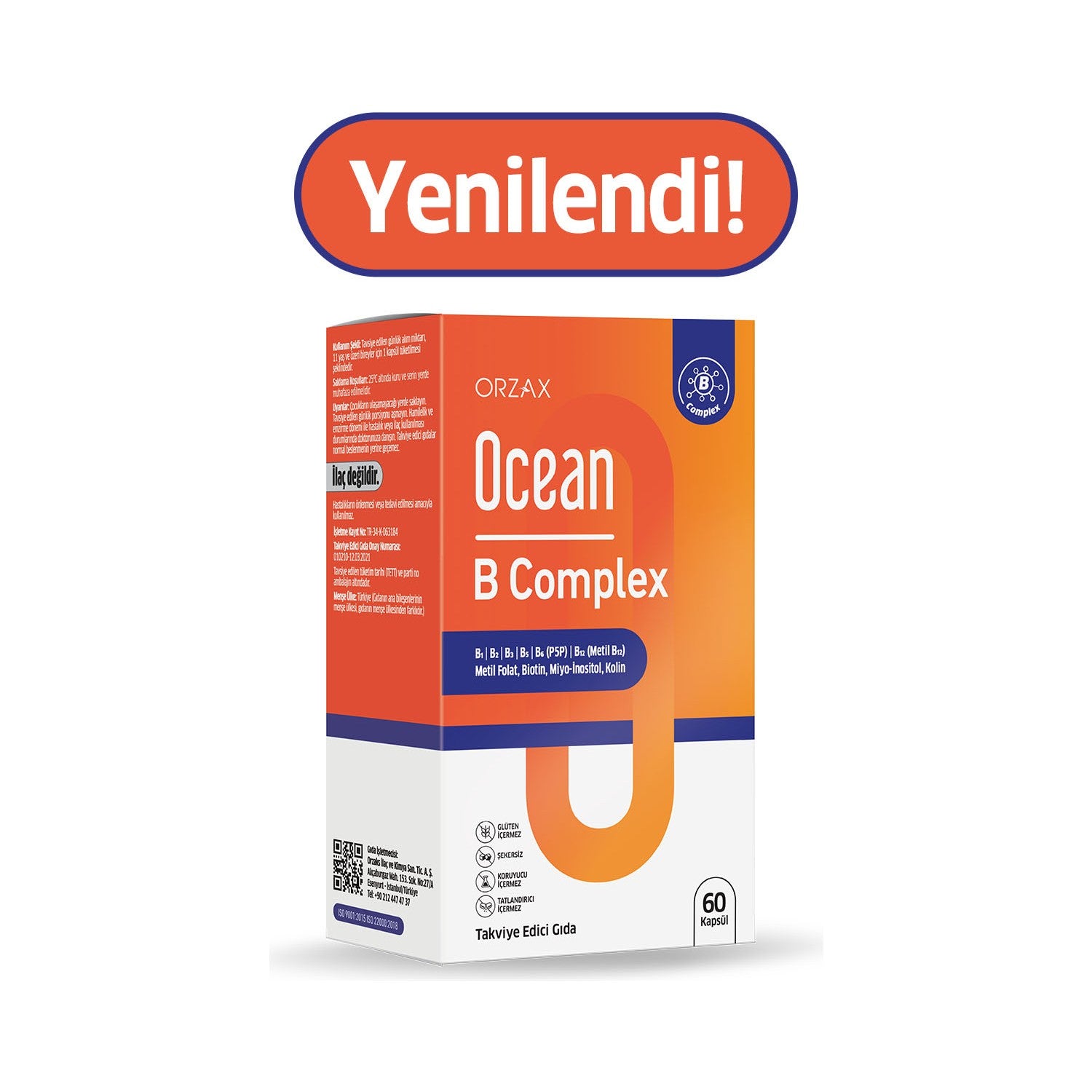 Orzax Ocean B Complex 50 Capsule Unflavored Dietary Supplement - MALLTURK