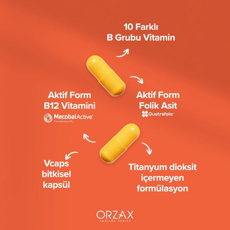 Orzax Ocean B Complex 50 Capsule Unflavored Dietary Supplement - MALLTURK