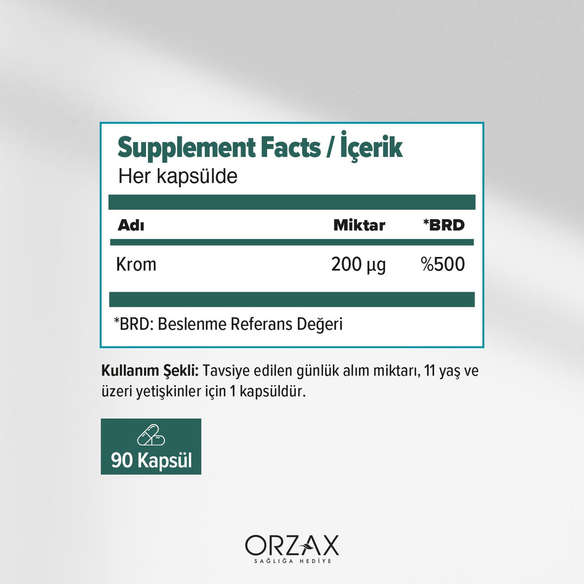 Orzax Ocean Krom Pikolinat 90 Capsule - MALLTURK