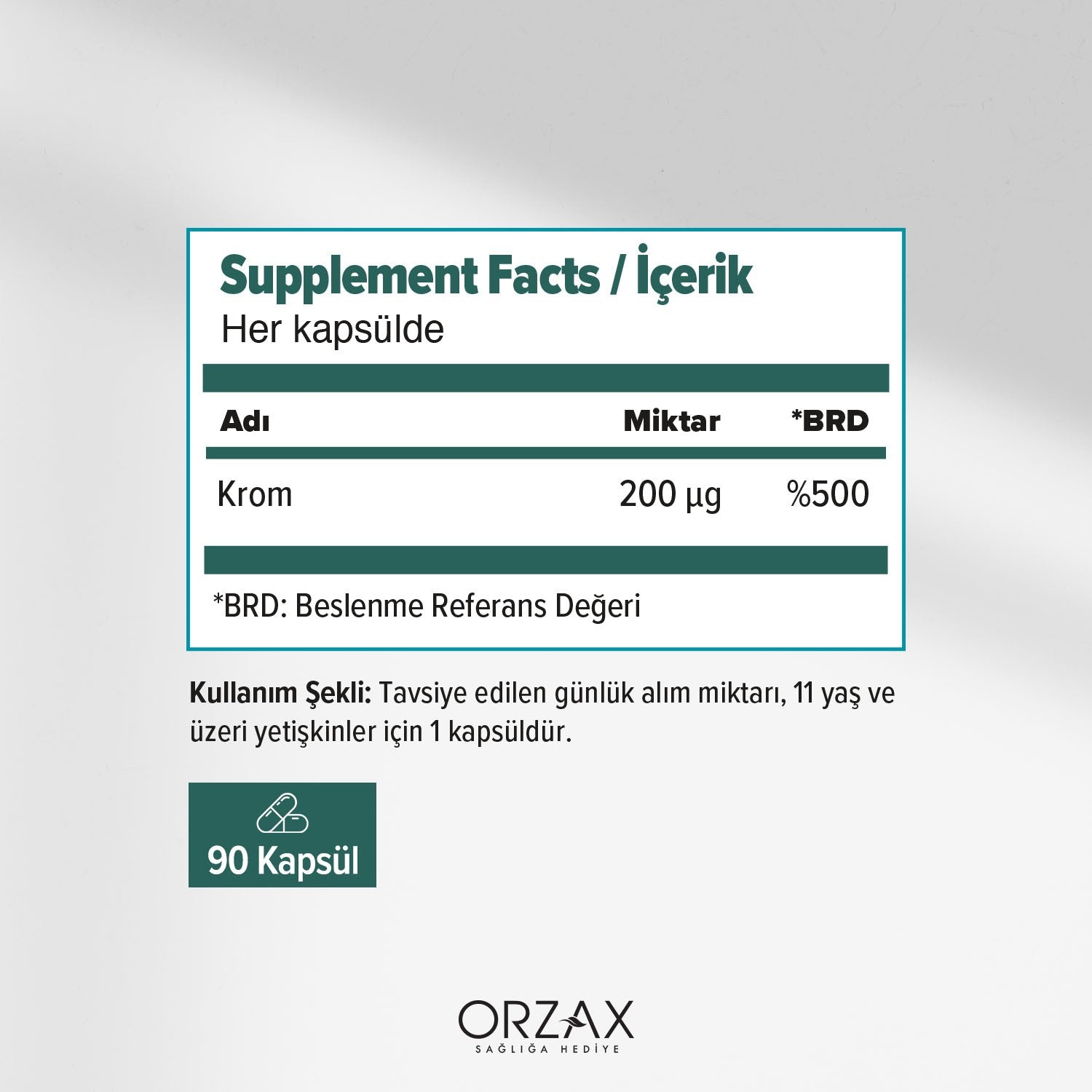 Orzax Ocean Krom Pikolinat 90 Capsule - MALLTURK