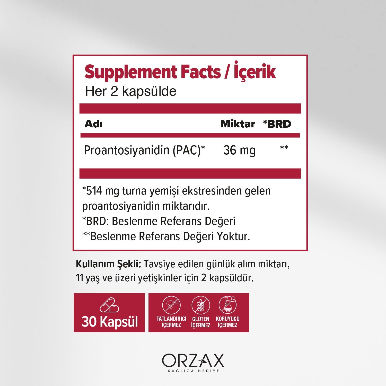 Orzax Ocean Cranberry 30 Capsule - MALLTURK