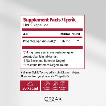 Orzax Ocean Cranberry 30 Capsule - MALLTURK