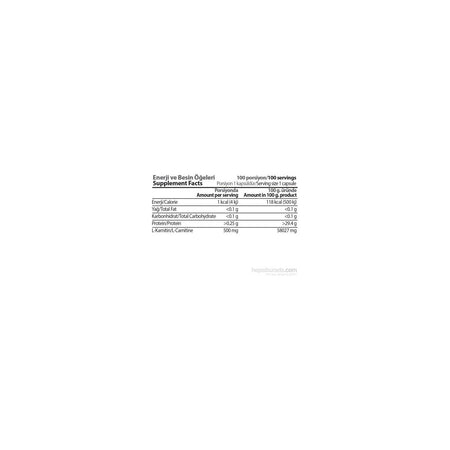 Hardline Nutrition L-Carnitine 500 mg Capsules - MALLTURK