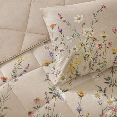Tac Lunel Ranforce Single Duvet Set Beige - MALLTURK