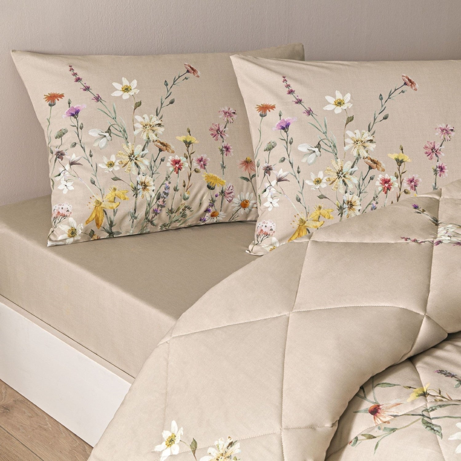 Tac Lunel Ranforce Single Duvet Set Beige - MALLTURK