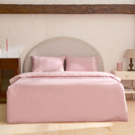 Karaca Home Delvyn %100 Cotton Double Duvet Cover Set Powder Pink - MALLTURK