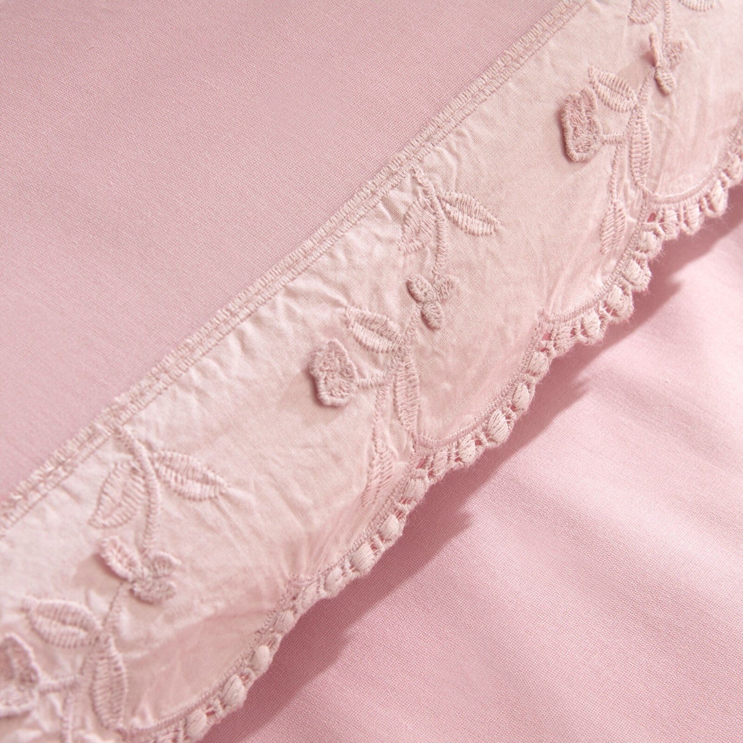 Karaca Home Delvyn %100 Cotton Double Duvet Cover Set Powder Pink - MALLTURK