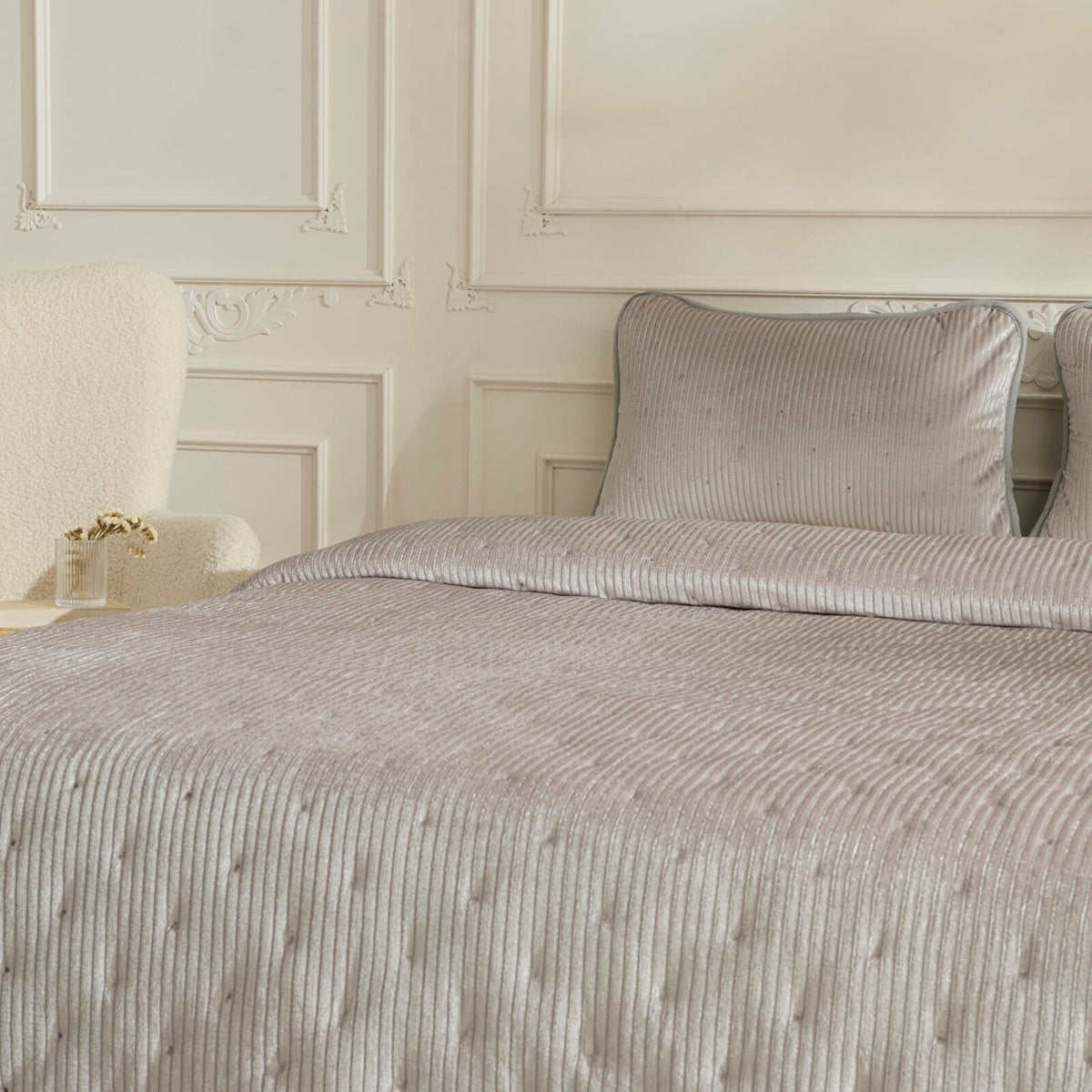 Karaca Home Lorian Double Bedspread Set Grey - MALLTURK