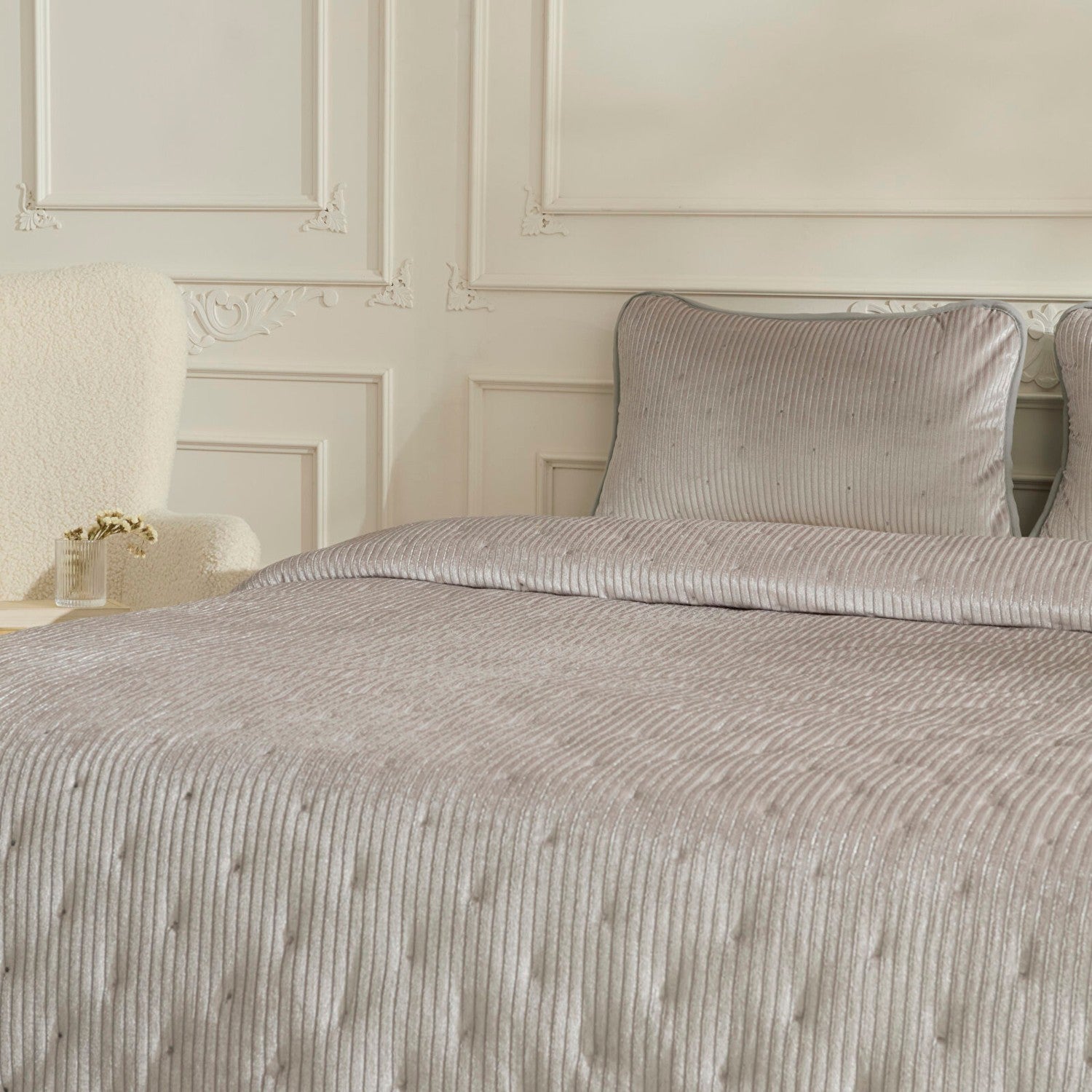 Karaca Home Lorian Double Bedspread Set Grey - MALLTURK