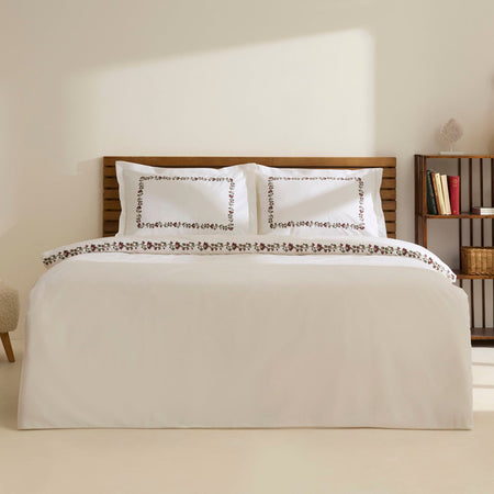 Karaca Home Merlith Double Duvet Cover Set White - MALLTURK